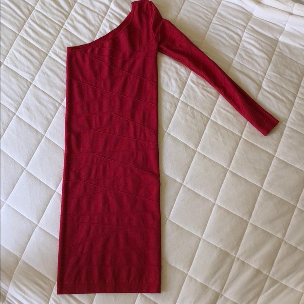 One Shoulder Long Sleeve Bodycon Dress
